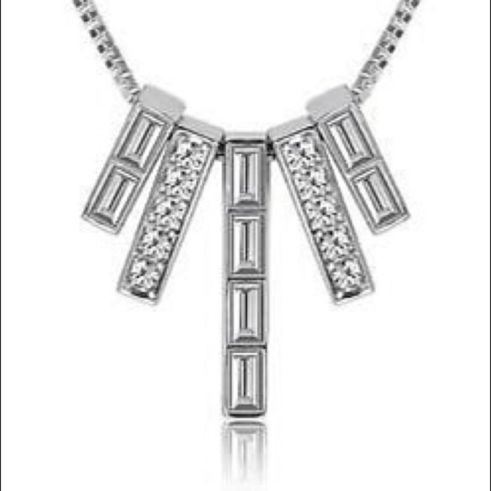 Swarovski Crystal & Silvertone Pendant Necklace